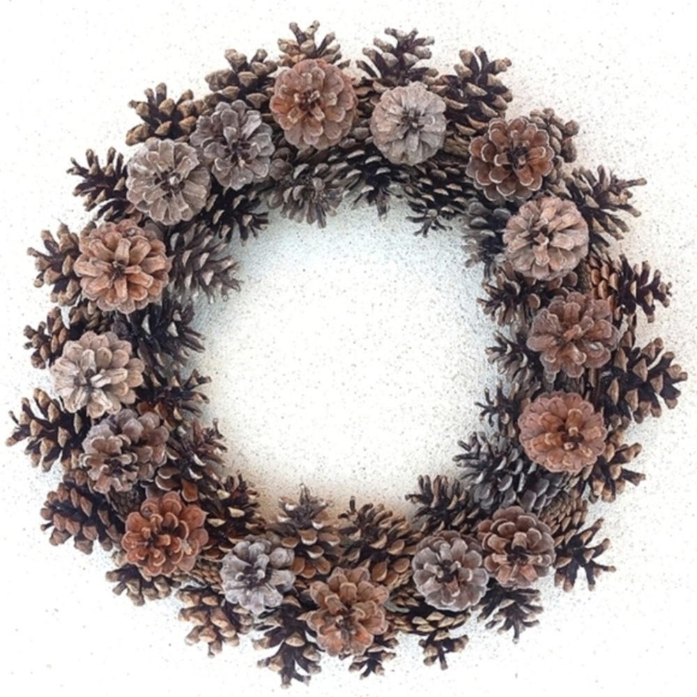 Natural Pinecone Holiday Wreath - Brown - Picture 2 of 3